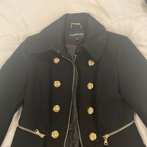Express Jacket/ coat black with color gold buttons. Vintage look